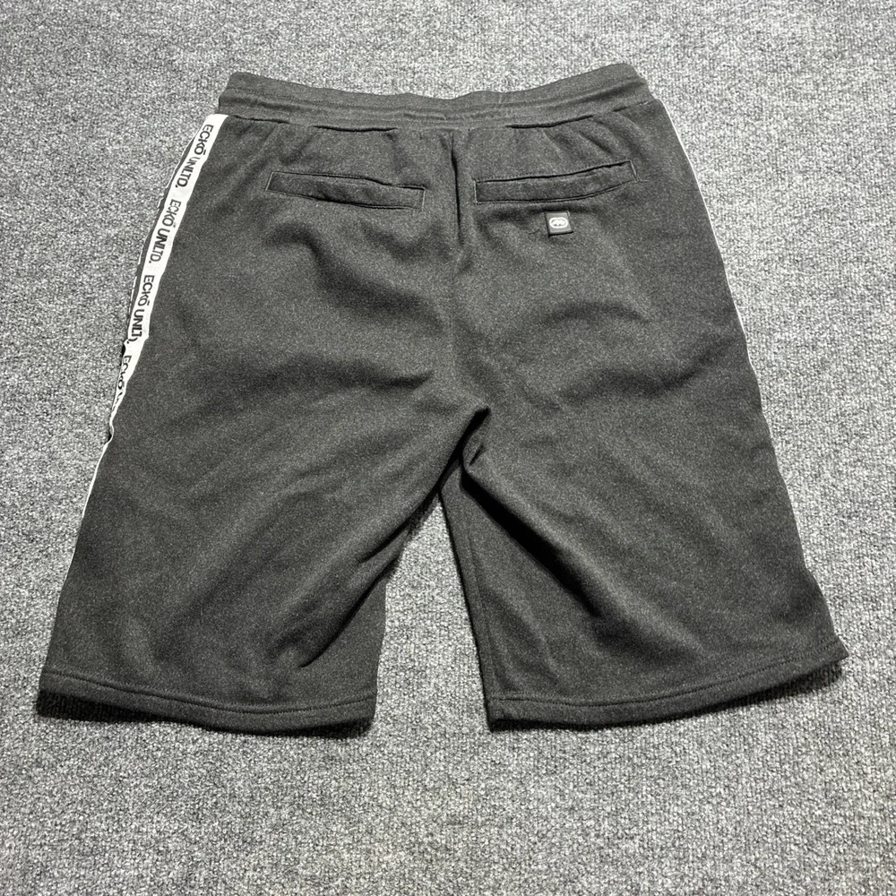 Ecko Unltd Fleece Sweat Shorts Men's S Black White Graphic Logo Streetwear